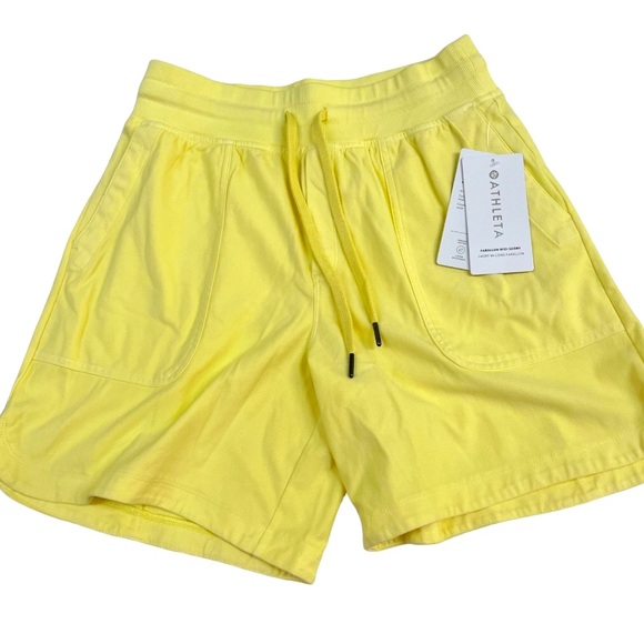 ATHLETA Farallon Midi Short, Yellow S NWT - Picture 3 of 9